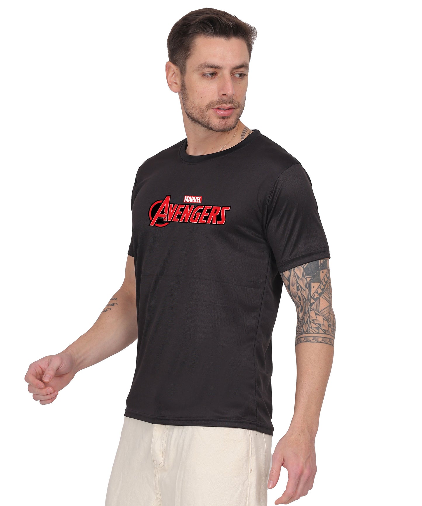 Love Graphic Print Cotton T-Shirt, Black, Round Neck, Short Sleeve, Casual Wear