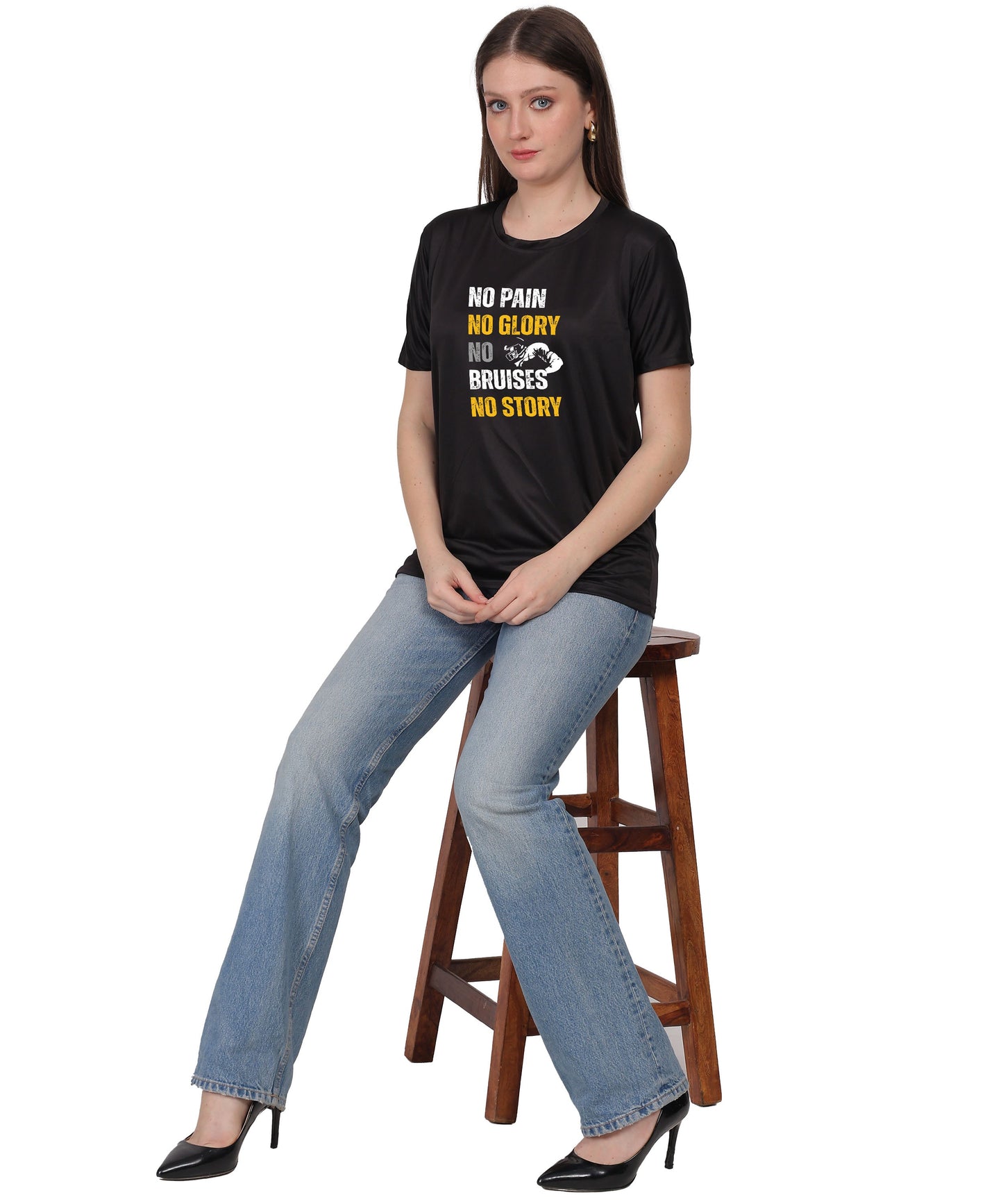 No Pain No Glory Soccer T-Shirt, Red, Short Sleeve Graphic Design, Athletic Casual Wear