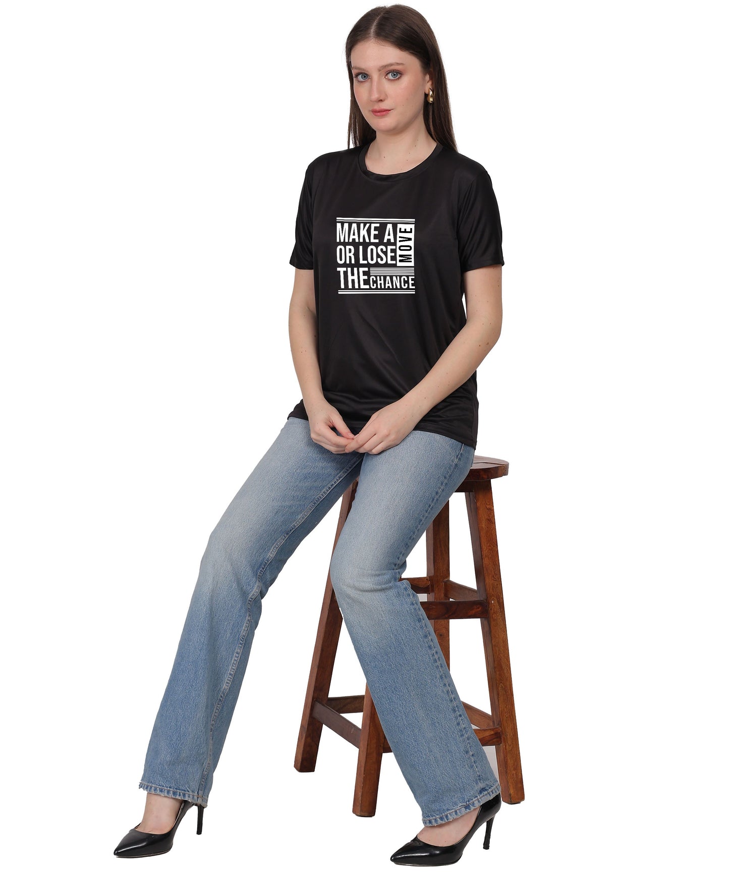 Motivational Graphic T-Shirt, Cotton Blend, Short Sleeve, Regular Fit, Make A Move Design