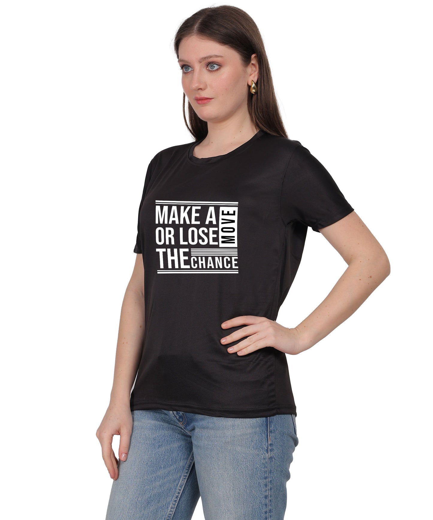 Motivational Graphic T-Shirt, Cotton Blend, Short Sleeve, Regular Fit, Make A Move Design