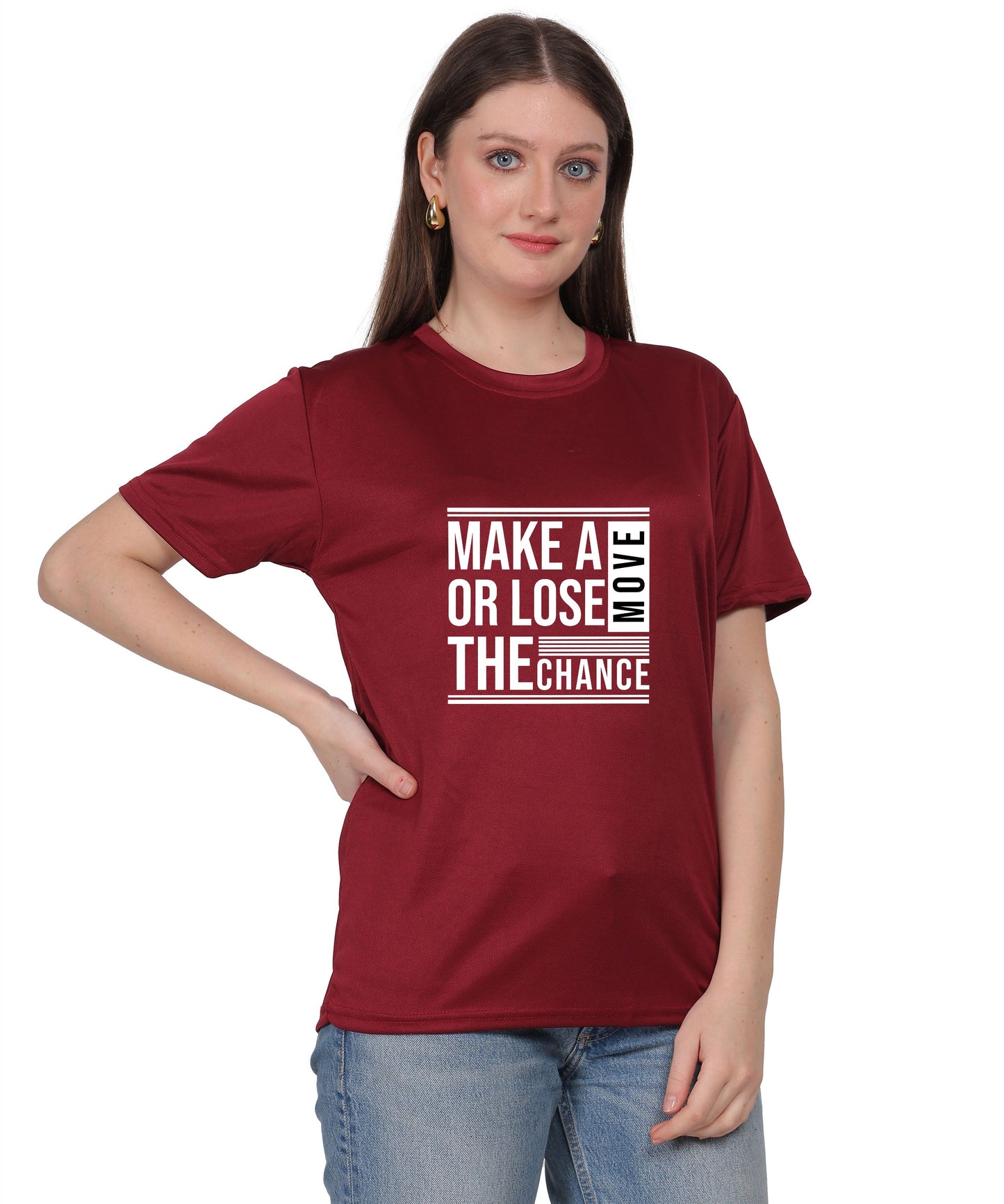 Motivational Graphic T-Shirt, Cotton Blend, Short Sleeve, Regular Fit, Make A Move Design