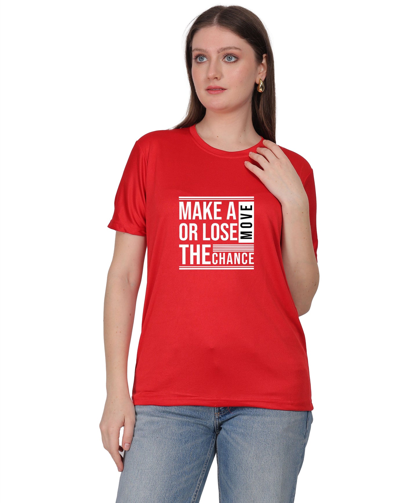 Motivational Graphic T-Shirt, Cotton Blend, Short Sleeve, Regular Fit, Make A Move Design