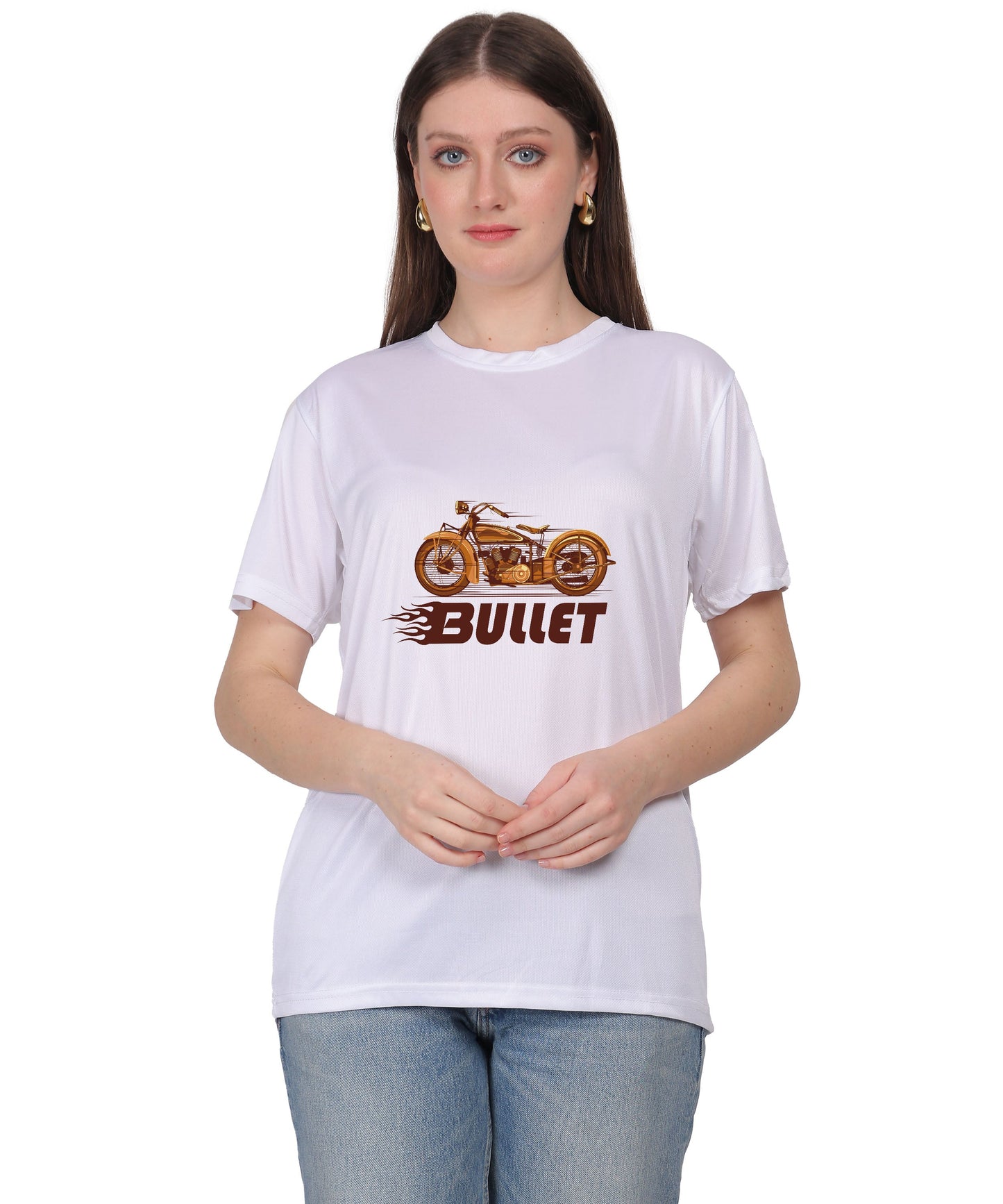 Religious Graphic T-Shirt, Cotton Blend, Short Sleeve Crew Neck, Bullet Design