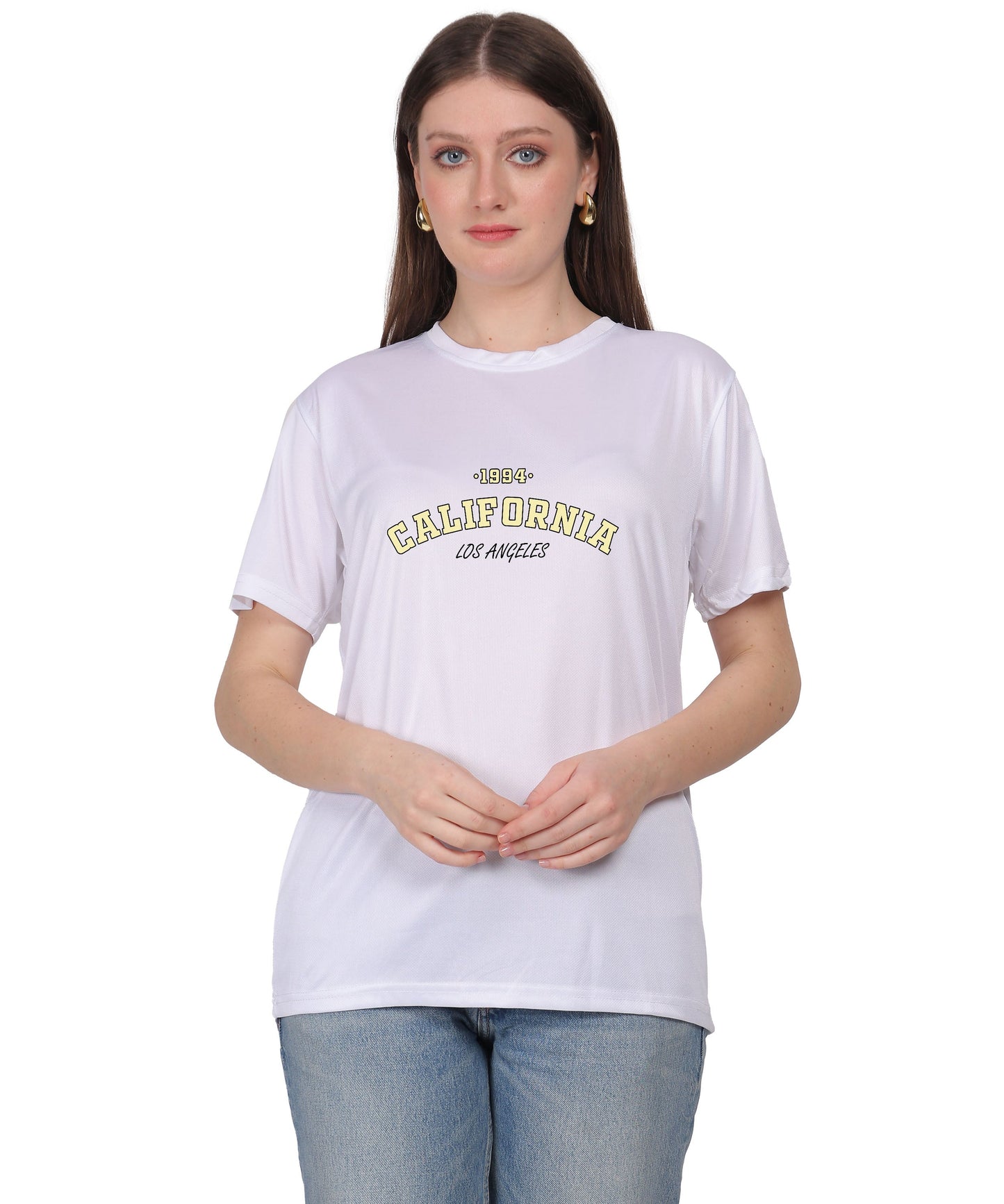 California Los Angeles 1984 Graphic Print T-Shirt, Cotton, Round Neck, Short Sleeve, Regular Fit