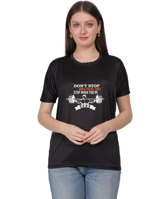 Motivational Gym Workout T-Shirt, Cotton, Short Sleeve, Regular Fit, Barbell Design